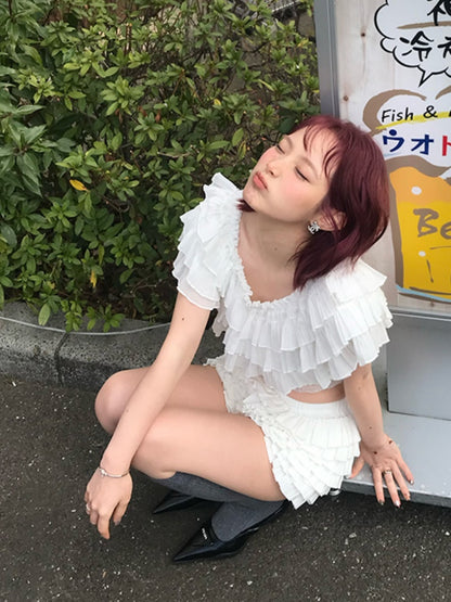 Ballerina Lace Cake Culottes Pumpkin Pants【s0000012131】