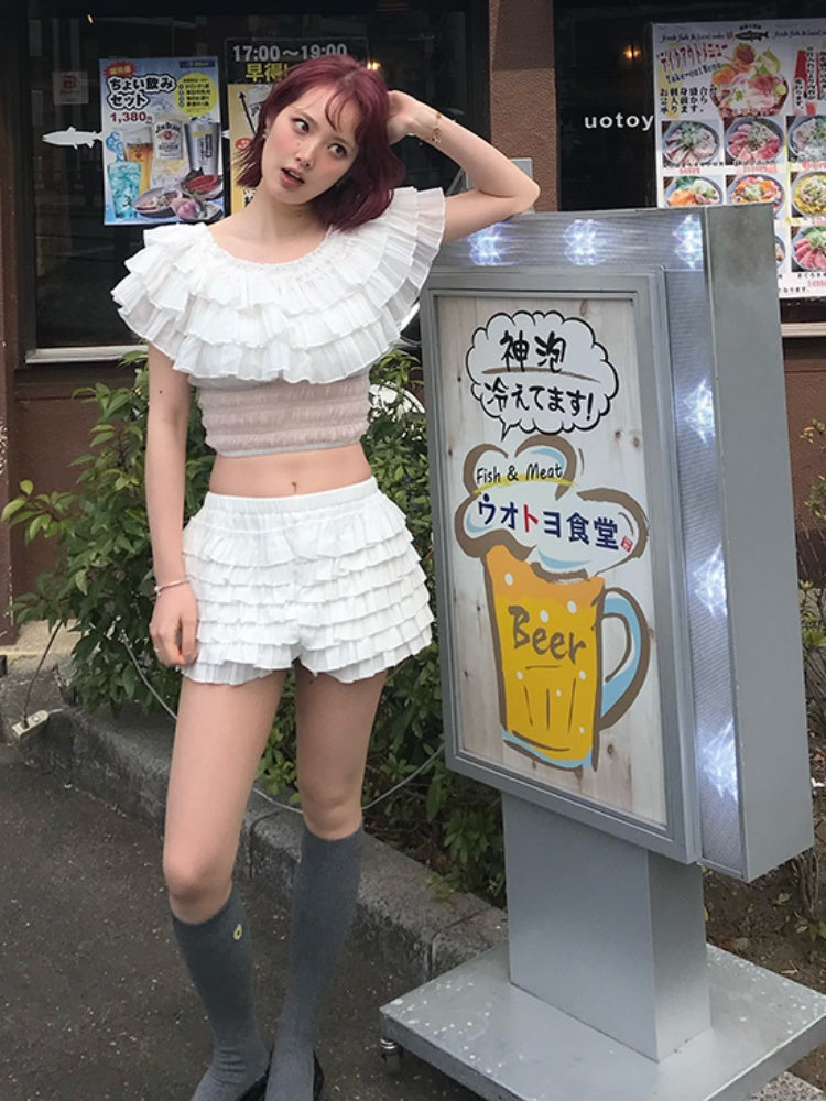 Ballerina Lace Cake Culottes Pumpkin Pants【s0000012131】