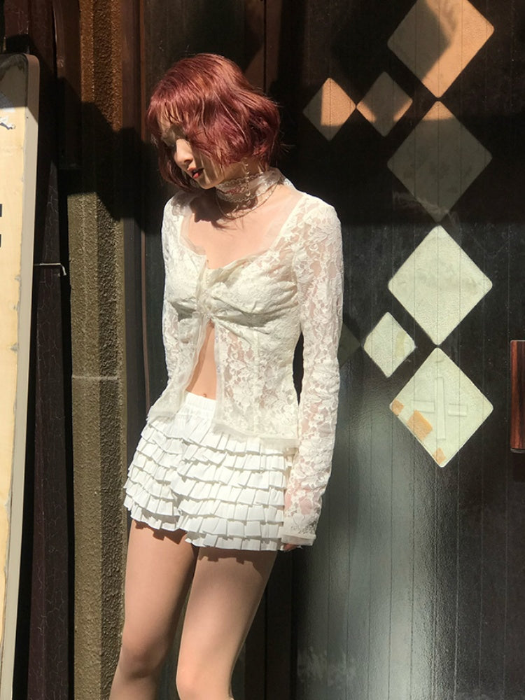 Ballerina Lace Cake Culottes Pumpkin Pants【s0000012131】