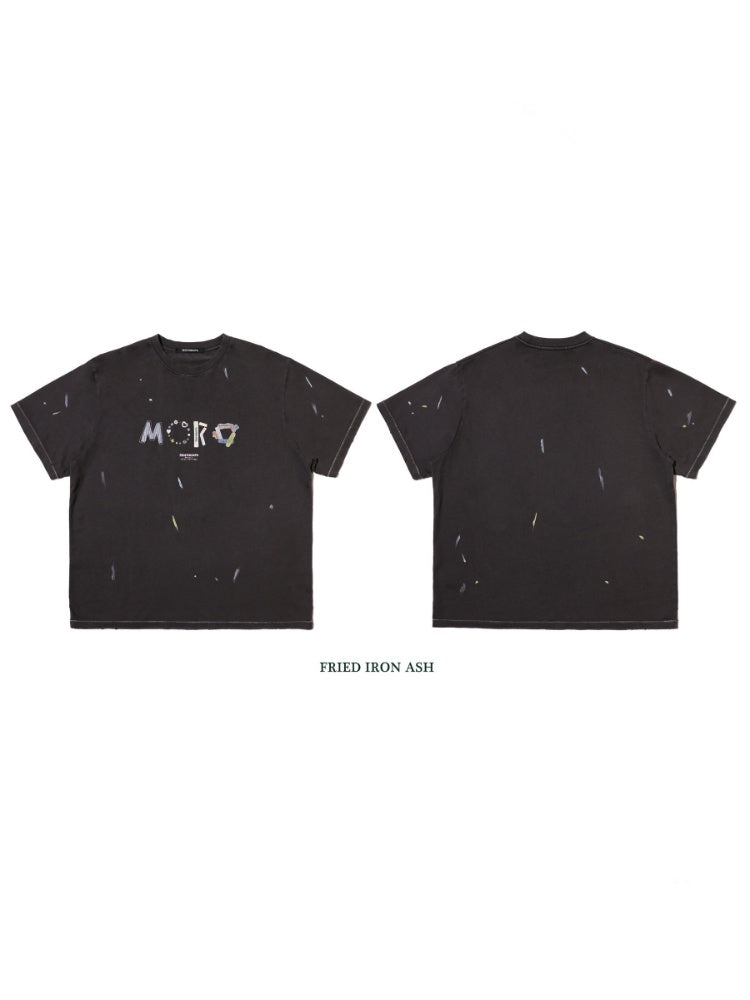 Playful Panels Colourful Splashed Ink Crew Neck Short Sleeved T-Shirt【s0000012714】