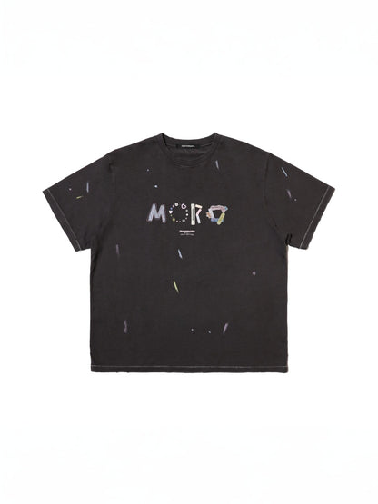 Playful Panels Colourful Splashed Ink Crew Neck Short Sleeved T-Shirt【s0000012714】