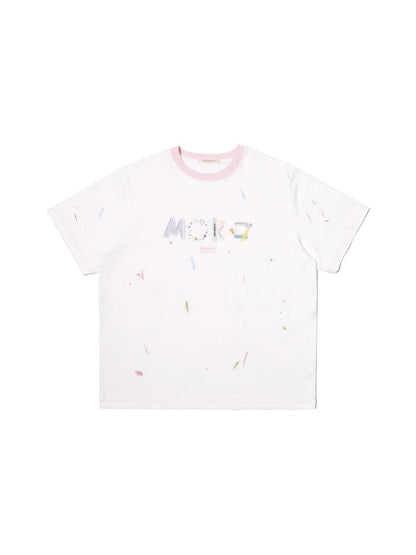 Playful Panels Colourful Splashed Ink Crew Neck Short Sleeved T-Shirt【s0000012714】