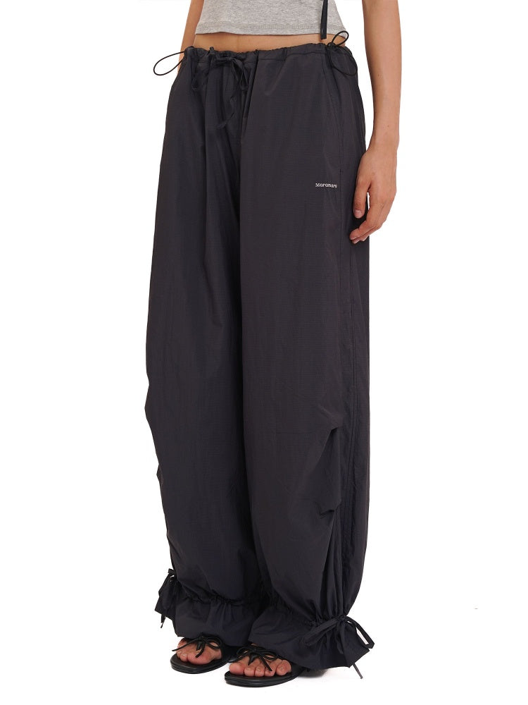 Outdoor Waistband Adjustable Ribbon Hem Shirred Casual Pants【s0000012719】