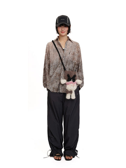 Outdoor Waistband Adjustable Ribbon Hem Shirred Casual Pants【s0000012719】