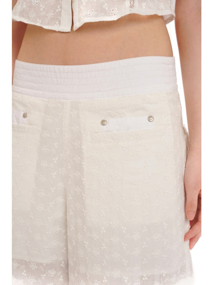 Cotton Jacquard Texture Cool Breathable Waistband Lace Pants【s0000012721】