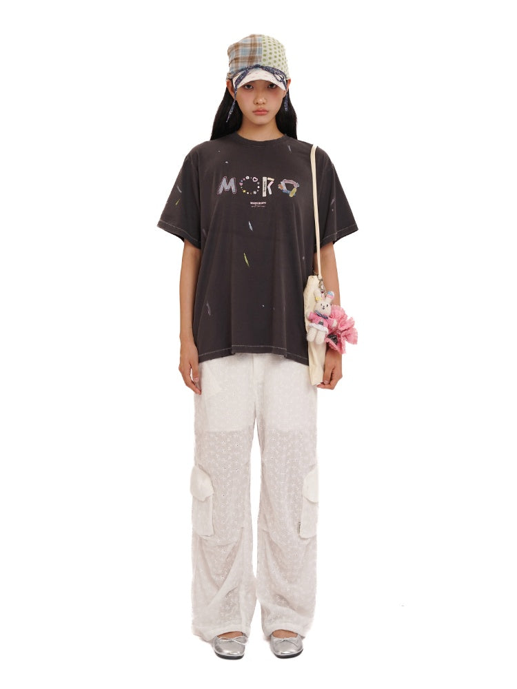 Cotton Jacquard Texture Cool Breathable Waistband Lace Pants【s0000012721】