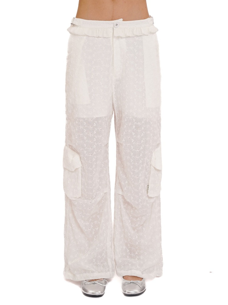 Cotton Jacquard Texture Cool Breathable Waistband Lace Pants【s0000012721】