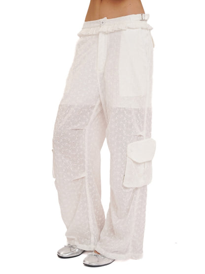 Cotton Jacquard Texture Cool Breathable Waistband Lace Pants【s0000012721】