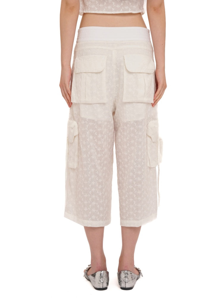 Cotton Jacquard Texture Cool Breathable Waistband Lace Pants【s0000012721】