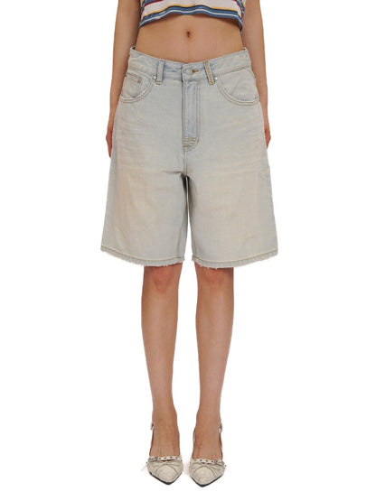 Summer Refreshing Vintage Distressed Creased Loose Denim Pants Half/Long【s0000012731】