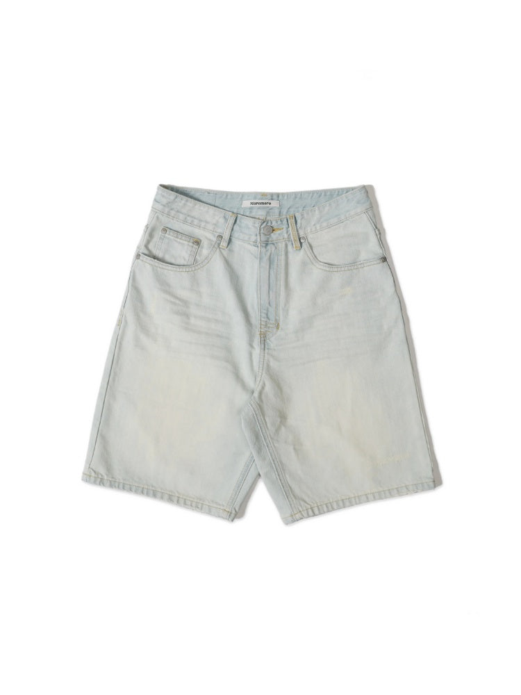 Summer Refreshing Vintage Distressed Creased Loose Denim Pants Half/Long【s0000012731】