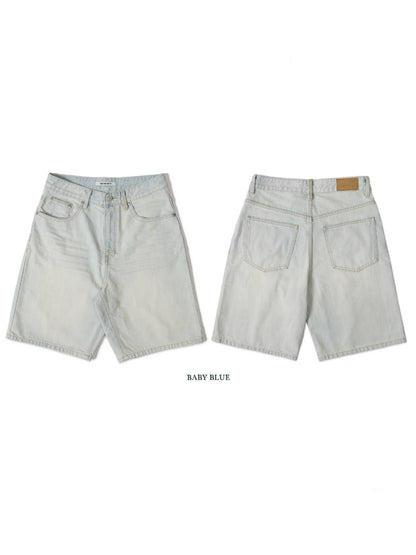 Summer Refreshing Vintage Distressed Creased Loose Denim Pants Half/Long【s0000012731】