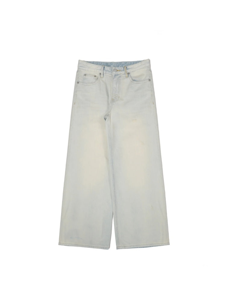 Summer Refreshing Vintage Distressed Creased Loose Denim Pants Half/Long【s0000012731】