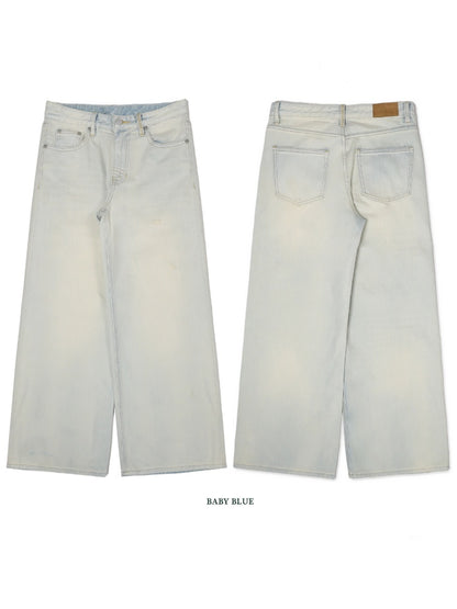 Summer Refreshing Vintage Distressed Creased Loose Denim Pants Half/Long【s0000012731】