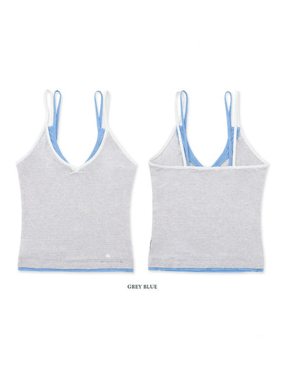 Summer Contrast Faux Layered Gradient Stripe Slim Camisole【s0000012738】