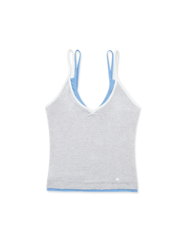 Summer Contrast Faux Layered Gradient Stripe Slim Camisole【s0000012738】