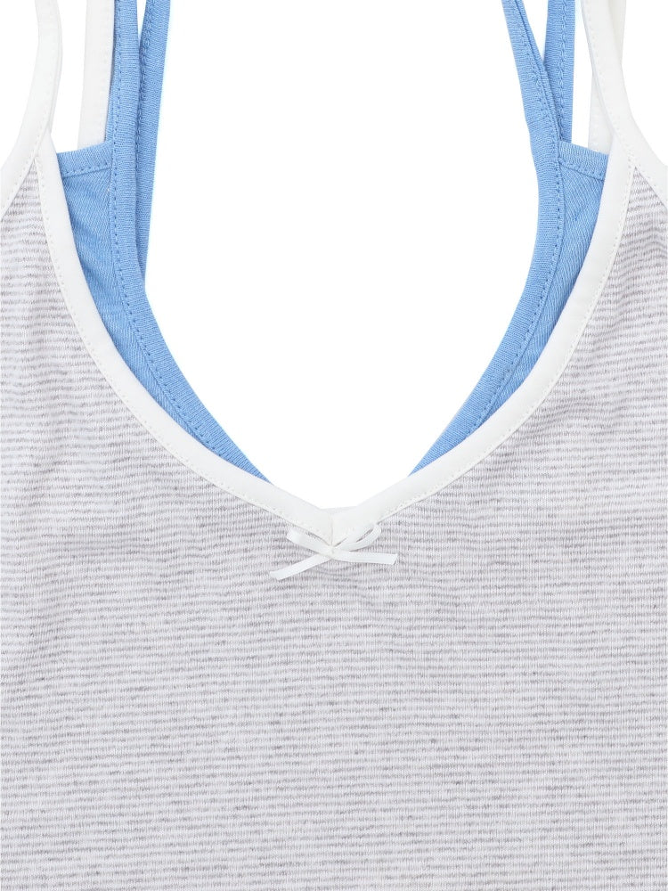 Summer Contrast Faux Layered Gradient Stripe Slim Camisole【s0000012738】