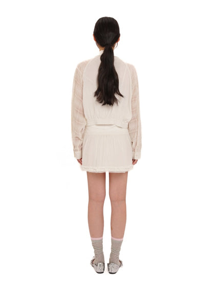Summer Lace Ribbon Hem Light Weight Mini Skirt【s0000012739】