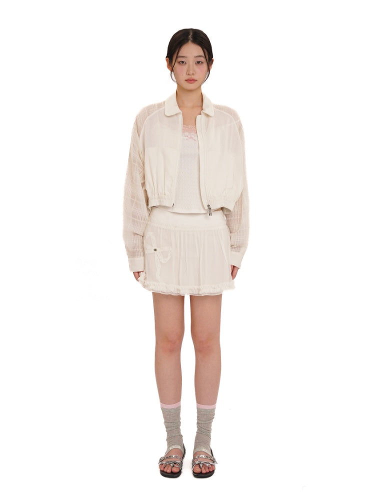 Summer Lace Ribbon Hem Light Weight Mini Skirt【s0000012739】