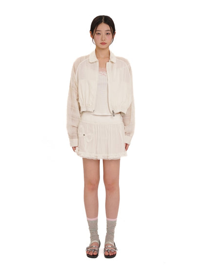 Summer Lace Ribbon Hem Light Weight Mini Skirt【s0000012739】