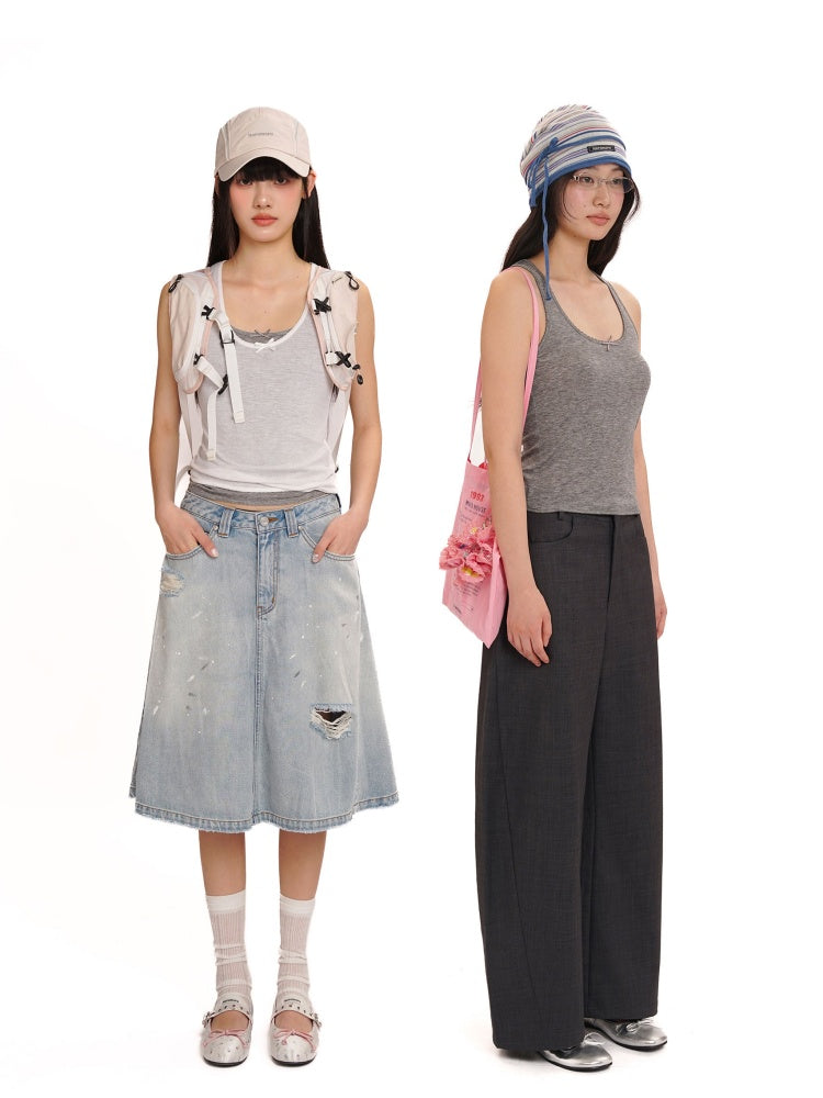 Solid Color Lace Ribbon Casual Lazy Camisole【s0000012746】