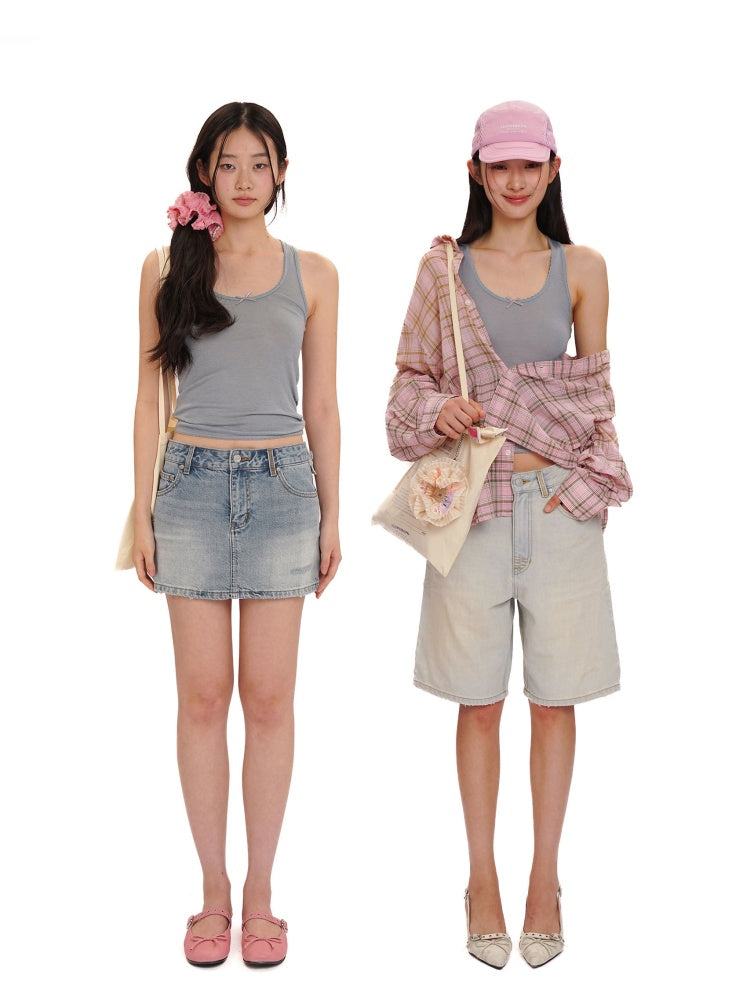 Solid Color Lace Ribbon Casual Lazy Camisole【s0000012746】