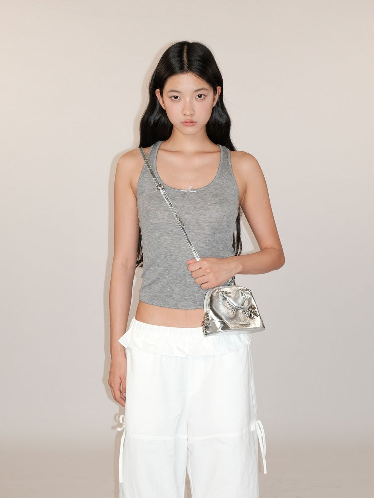 Solid Color Lace Ribbon Casual Lazy Camisole【s0000012746】
