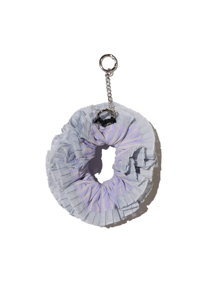 Vintage Check Contrast Pleated Double Lace Scrunchie【s0000012747】