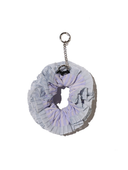 Vintage Check Contrast Pleated Double Lace Scrunchie【s0000012747】