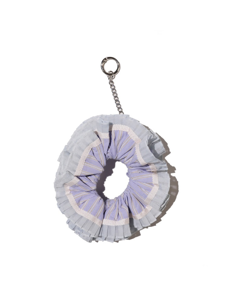 Vintage Check Contrast Pleated Double Lace Scrunchie【s0000012747】