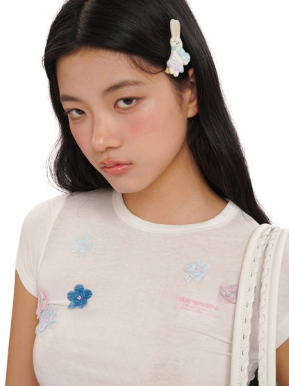 Dream Series Cute Ribbon Acetate Handmade Bunny Hairpin【s0000012748】