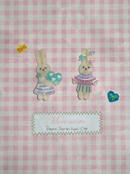 Dream Series Cute Ribbon Acetate Handmade Bunny Hairpin【s0000012748】