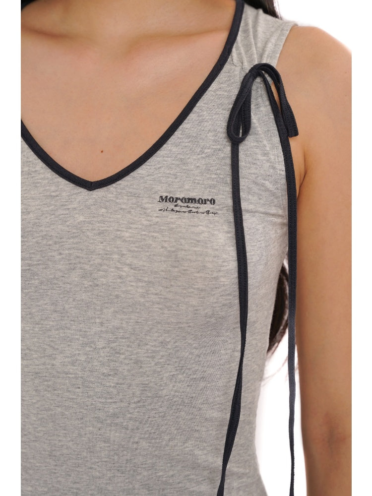 Summer Skin Baring Bow Shirred Tie Contrast Edge Camisole【s0000012749】