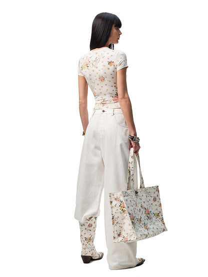 Classic Floral Printed All Over Large Capacity Tote Bag【s0000012881】