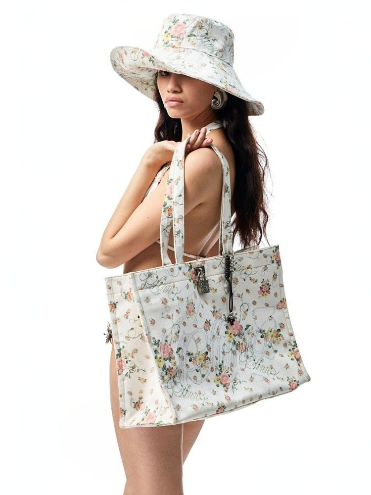 Classic Floral Printed All Over Large Capacity Tote Bag【s0000012881】