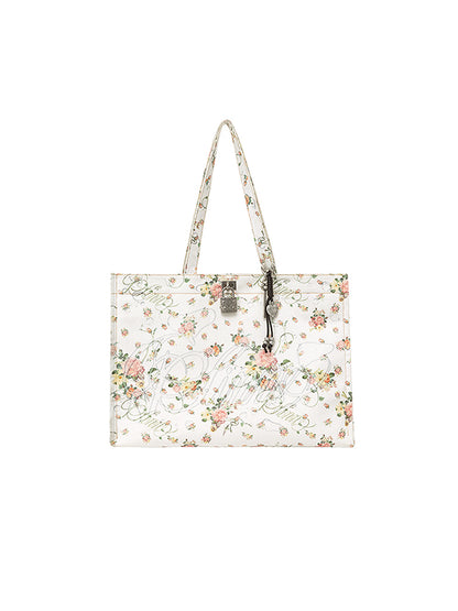 Classic Floral Printed All Over Large Capacity Tote Bag【s0000012881】