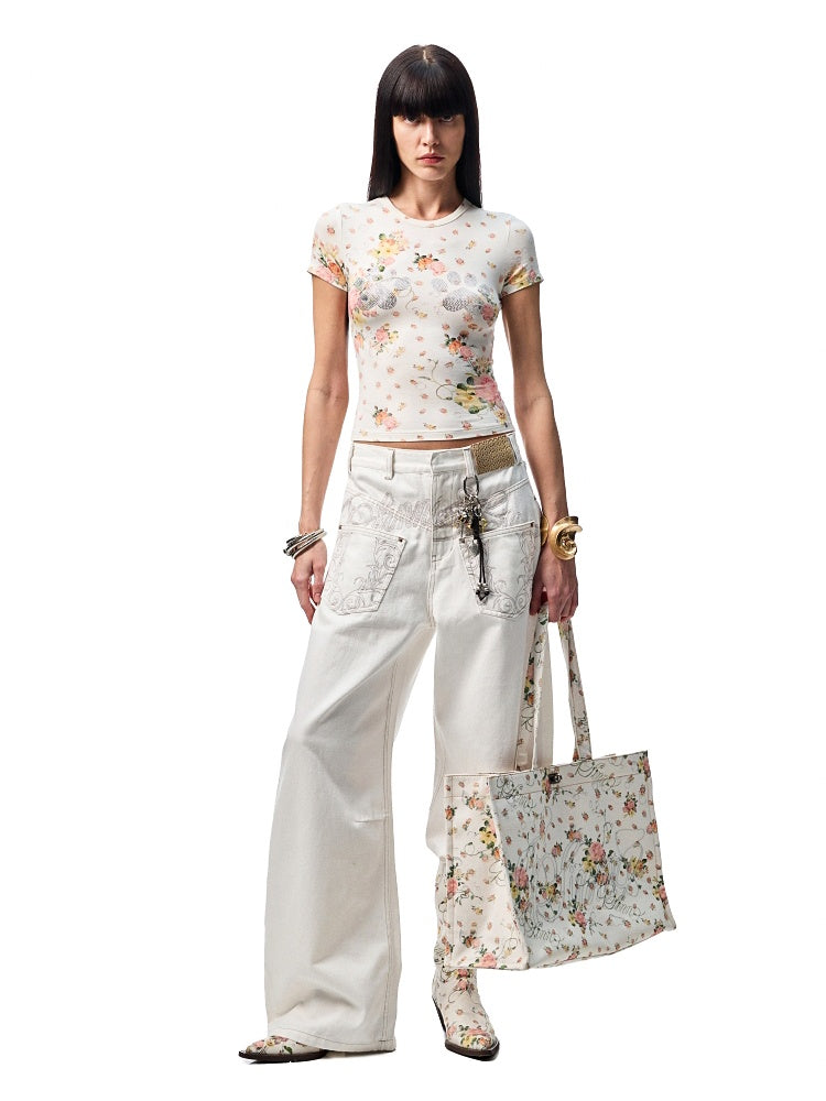 Classic Floral Printed All Over Large Capacity Tote Bag【s0000012881】
