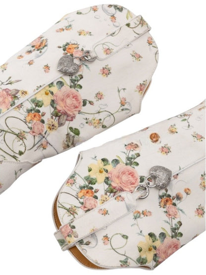 Floral Canvas Mid Calf Western Riding Boots【s0000012882】