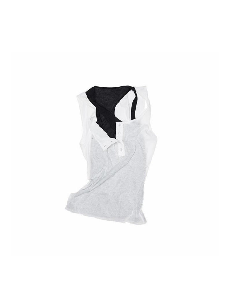 Double Layer Faux Two Piece Color Blocking Vest【s0000012898】