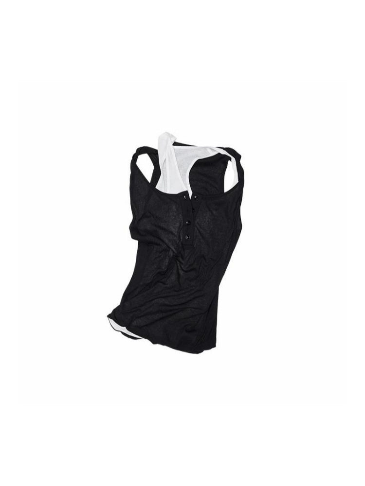 Double Layer Faux Two Piece Color Blocking Vest【s0000012898】