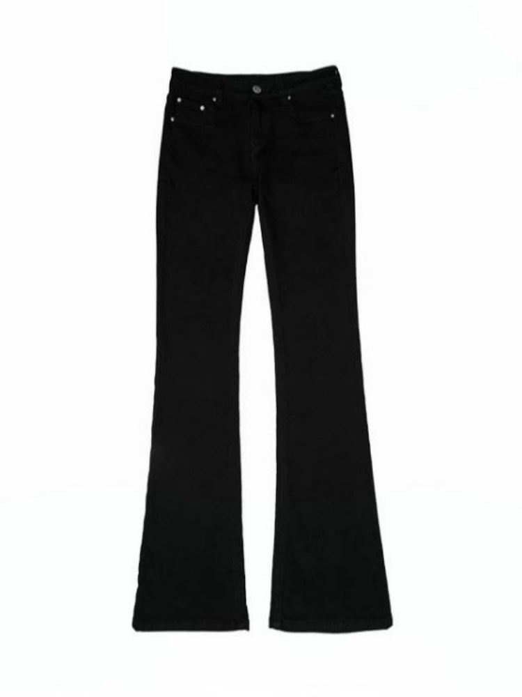 Embroidered Denim Skinny Flare Wash Low Rise Pants【s0000012899】