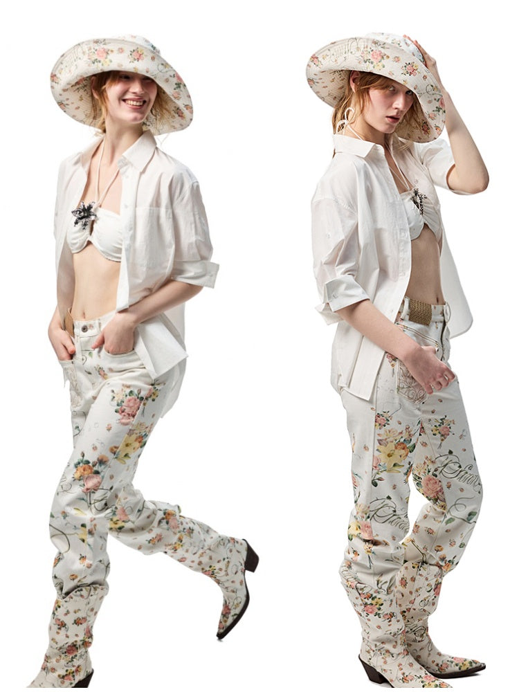 Middle Sleeve Loose Drop Shoulder Shirt/Bud Stripe Skirt【s0000012901】