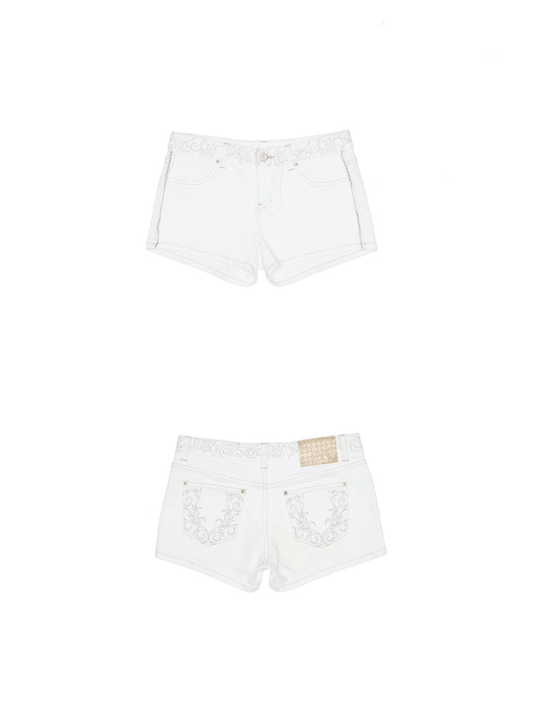 Double Waistband SideI Pull Detachable Denim Mini Pants【s0000012902】