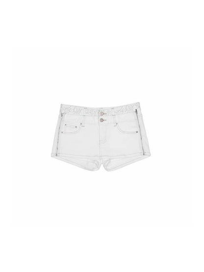 Double Waistband SideI Pull Detachable Denim Mini Pants【s0000012902】