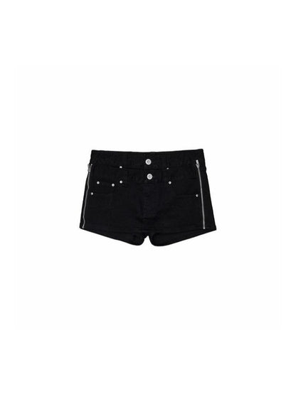 Double Waistband SideI Pull Detachable Denim Mini Pants【s0000012902】