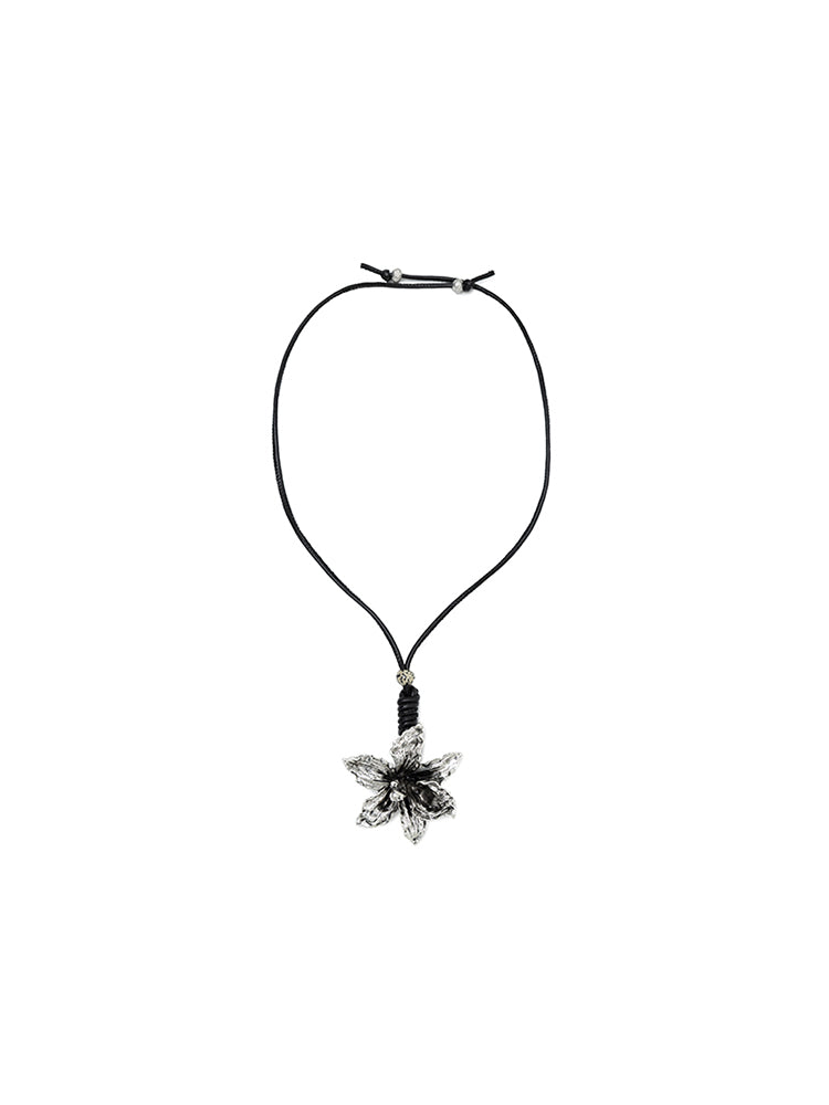 Metallic Flower Adjustable Long Necklace【s0000012904】
