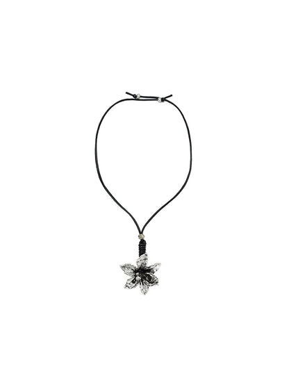Metallic Flower Adjustable Long Necklace【s0000012904】