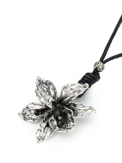 Metallic Flower Adjustable Long Necklace【s0000012904】