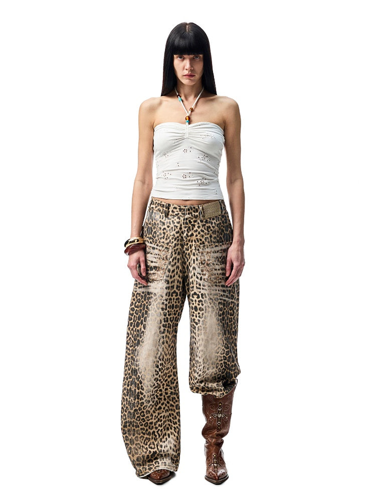 Cutout Jacquard Contrasting Beaded Strappy Knitted Halterneck Bandeau【s0000012905】