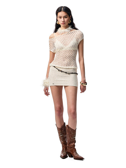 Off Shoulder Body Hugging Hollow Out Dress【s0000012908】